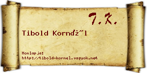 Tibold Kornél névjegykártya